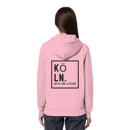 Köln Koordinaten (großer Druck auf dem Rücken) - Organic Hoodie