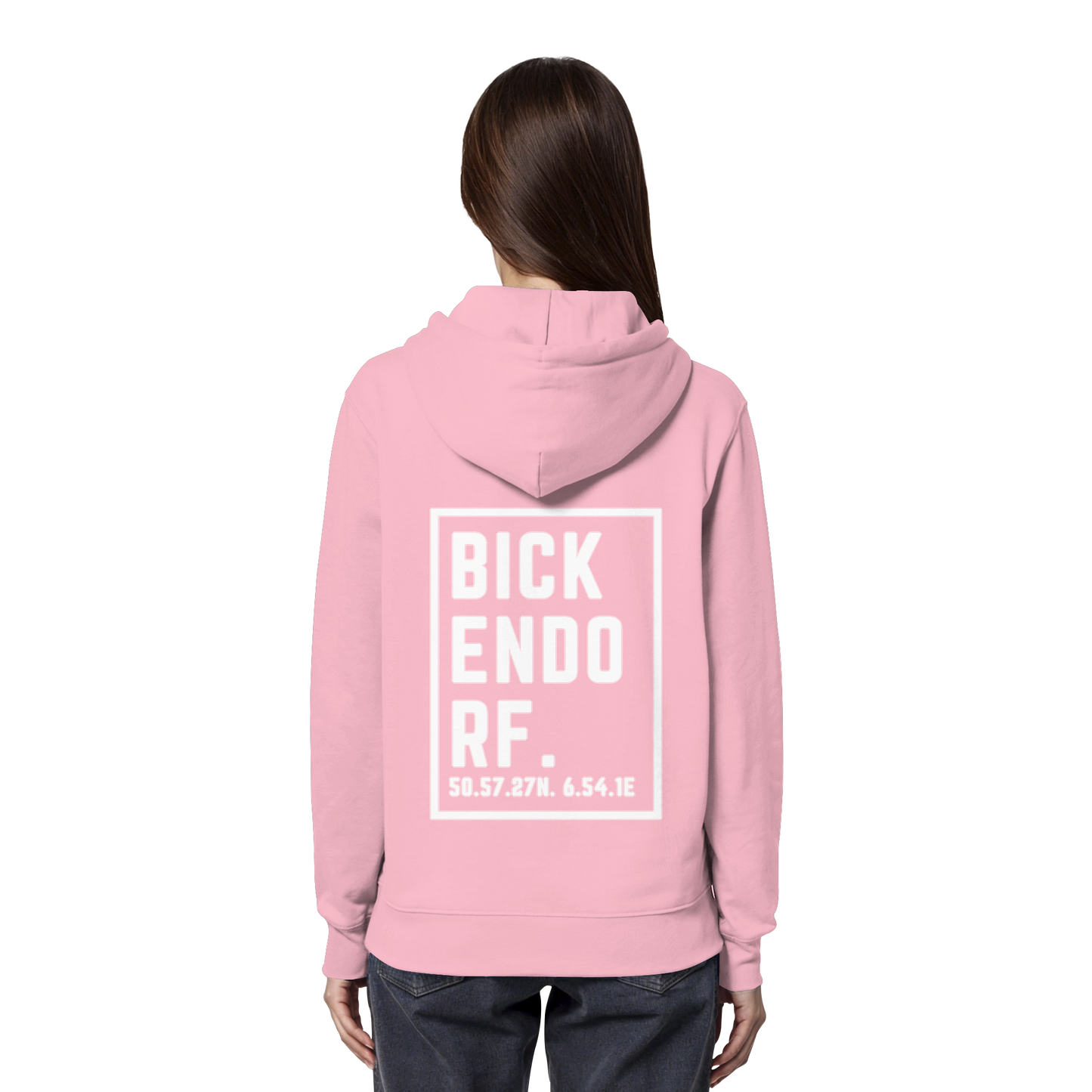 Bickendorf Koordinaten (großer Druck auf dem Rücken) - Organic Hoodie