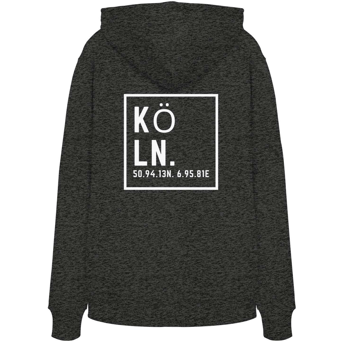 Köln Koordinaten (großer Druck auf dem Rücken) - Organic Hoodie