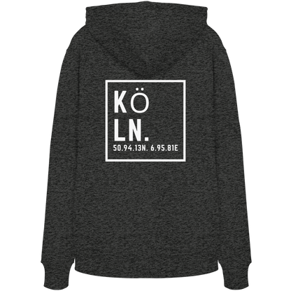 Köln Koordinaten (großer Druck auf dem Rücken) - Organic Hoodie