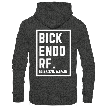 Bickendorf Koordinaten (großer Druck auf dem Rücken) - Organic Hoodie