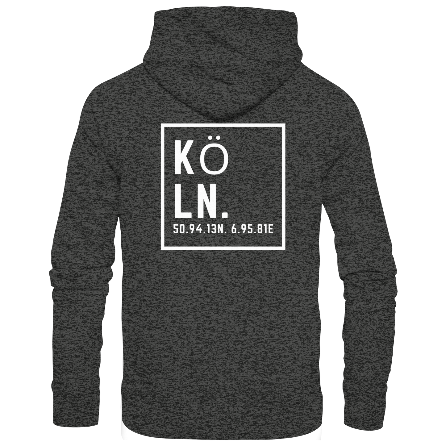 Köln Koordinaten (großer Druck auf dem Rücken) - Organic Hoodie