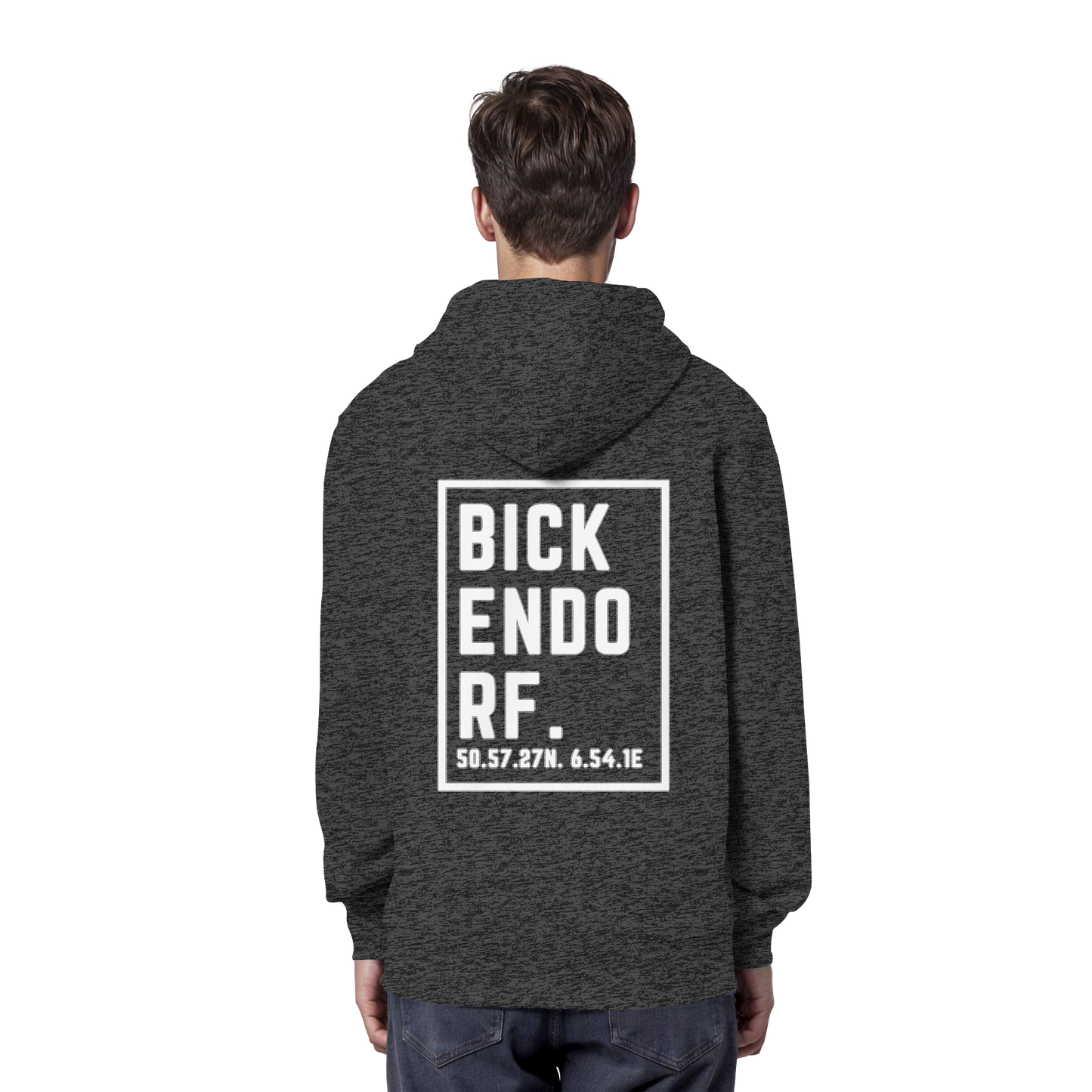 Bickendorf Koordinaten (großer Druck auf dem Rücken) - Organic Hoodie