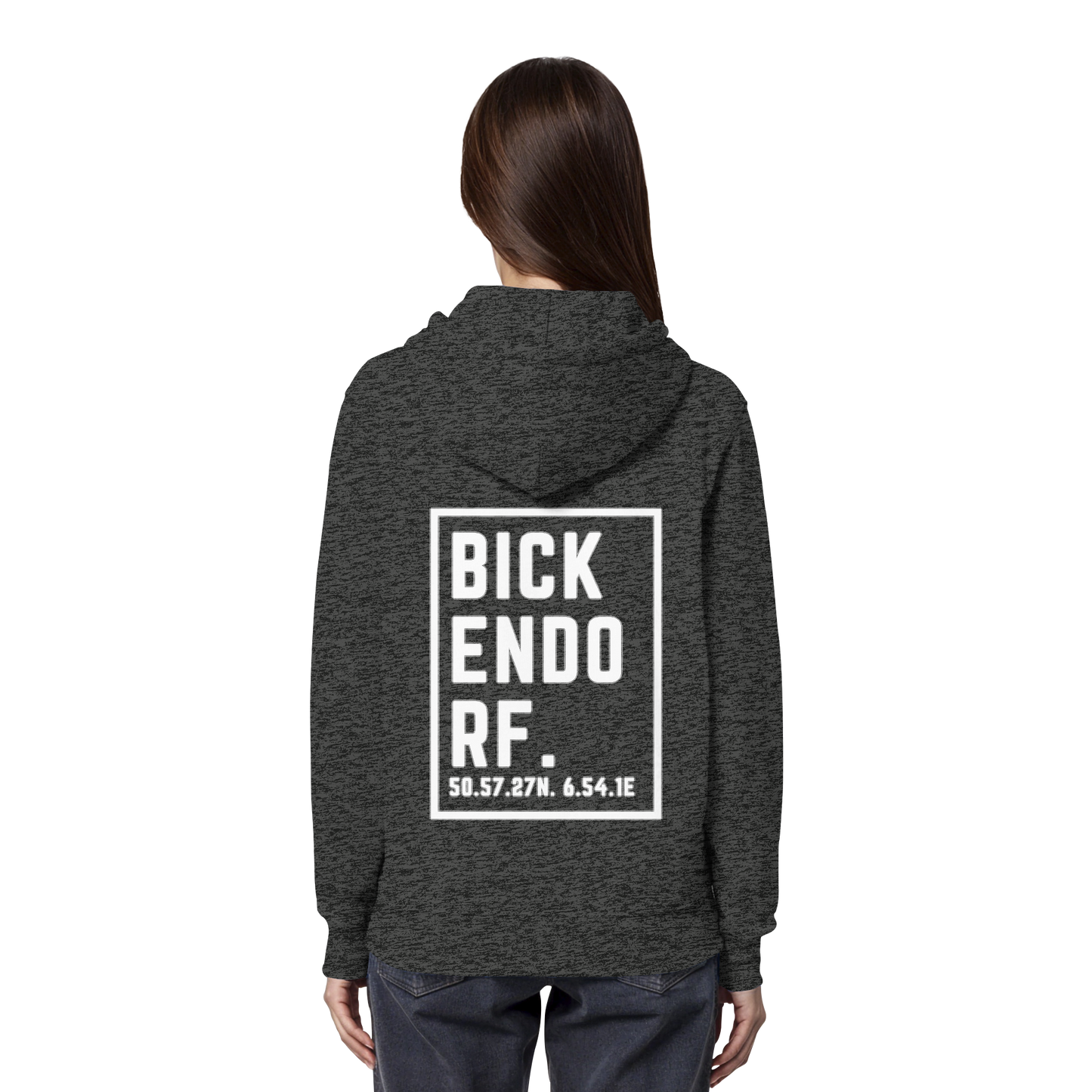 Bickendorf Koordinaten (großer Druck auf dem Rücken) - Organic Hoodie