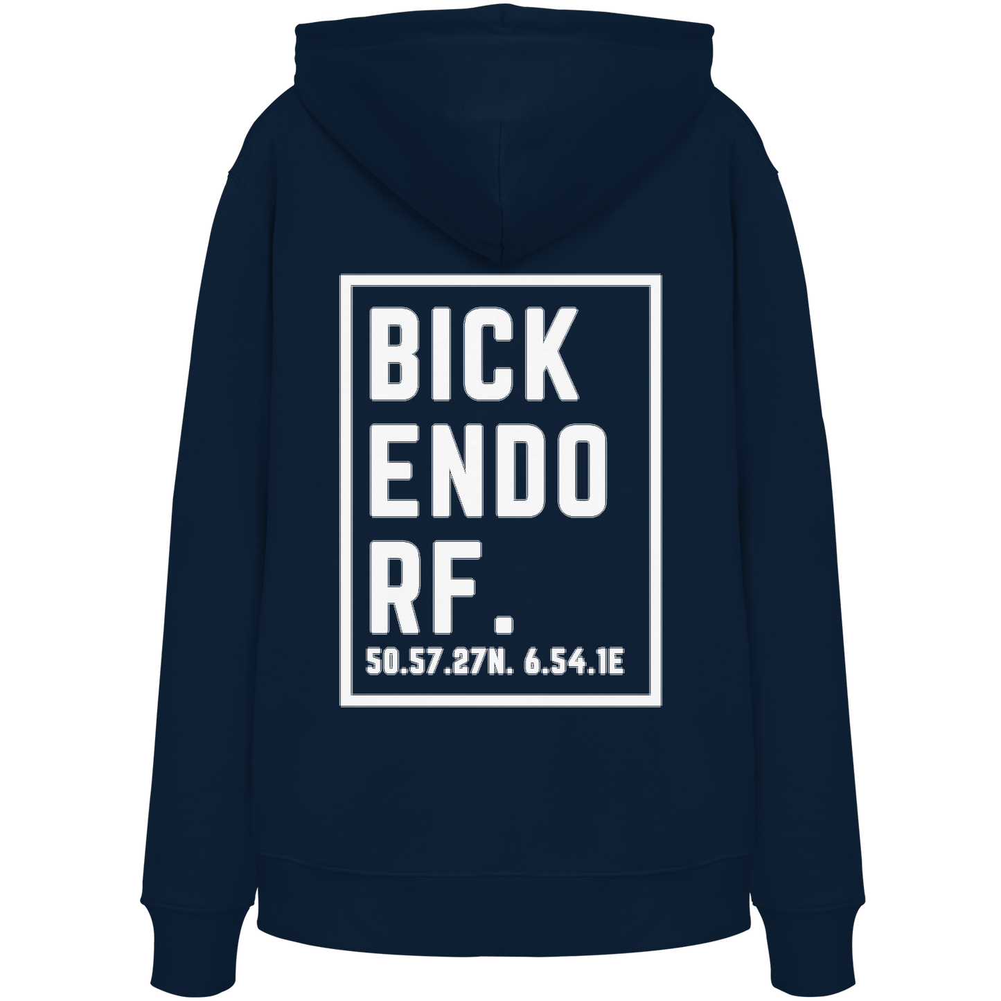 Bickendorf Koordinaten (großer Druck auf dem Rücken) - Organic Hoodie