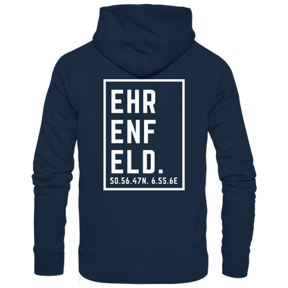Ehrenfeld Koordinaten (großer Druck auf dem Rücken) - Organic Hoodie