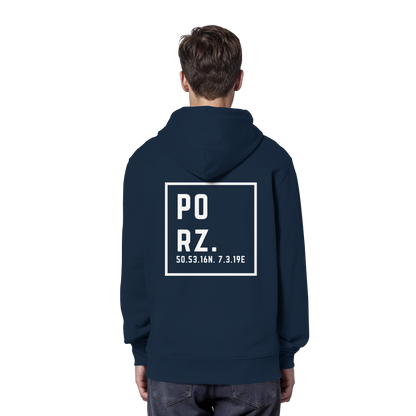 Porz Koordinaten (großer Druck Rücken)  - Organic Hoodie