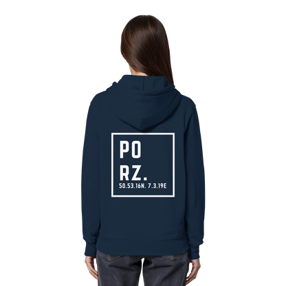Porz Koordinaten (großer Druck Rücken)  - Organic Hoodie