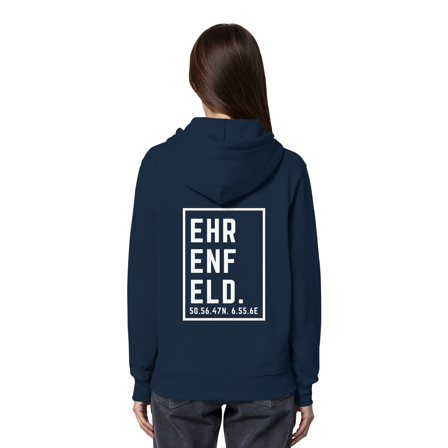 Ehrenfeld Koordinaten (großer Druck auf dem Rücken) - Organic Hoodie