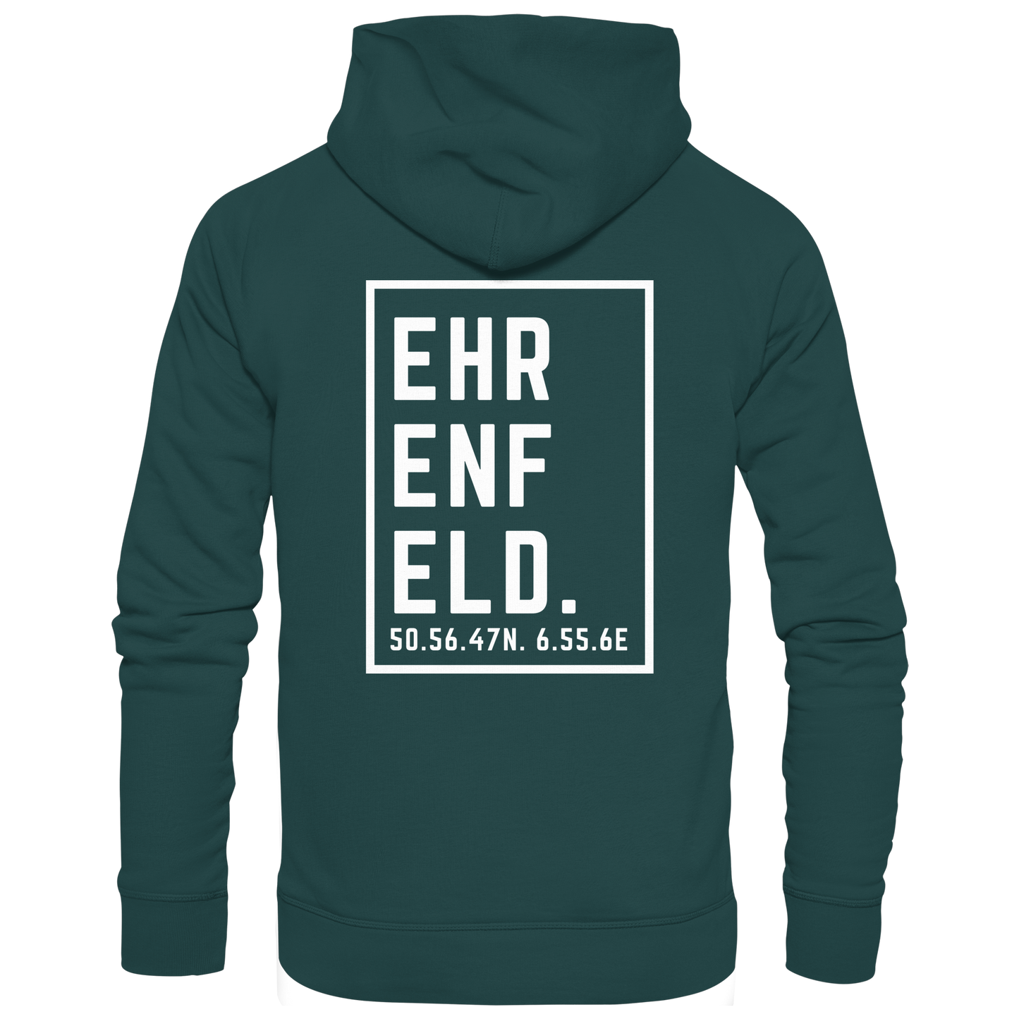 Ehrenfeld Koordinaten (großer Druck auf dem Rücken) - Organic Hoodie