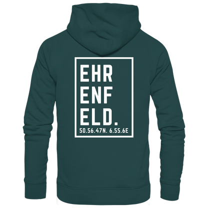 Ehrenfeld Koordinaten (großer Druck auf dem Rücken) - Organic Hoodie