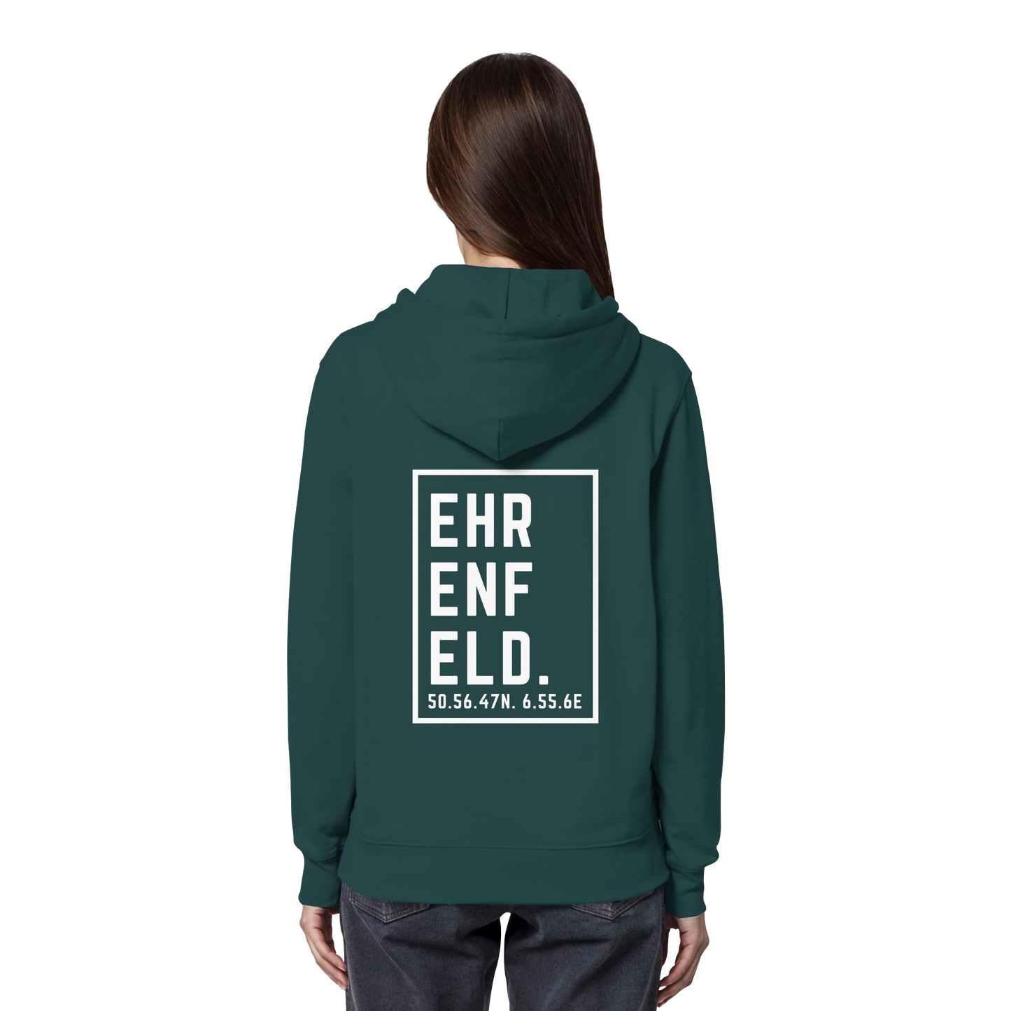 Ehrenfeld Koordinaten (großer Druck auf dem Rücken) - Organic Hoodie