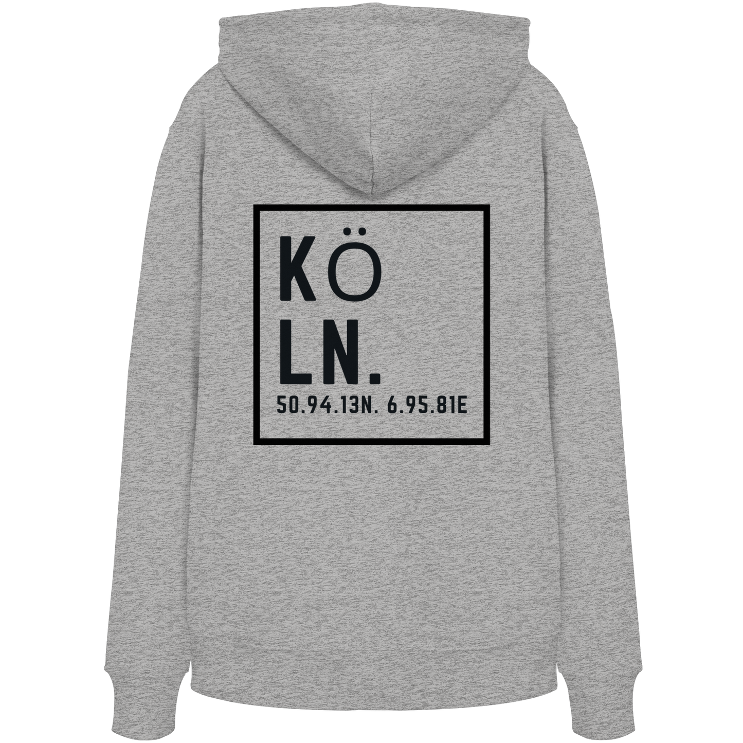 Köln Koordinaten (großer Druck auf dem Rücken) - Organic Hoodie