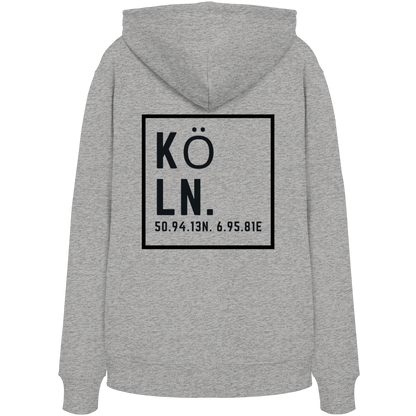 Köln Koordinaten (großer Druck auf dem Rücken) - Organic Hoodie