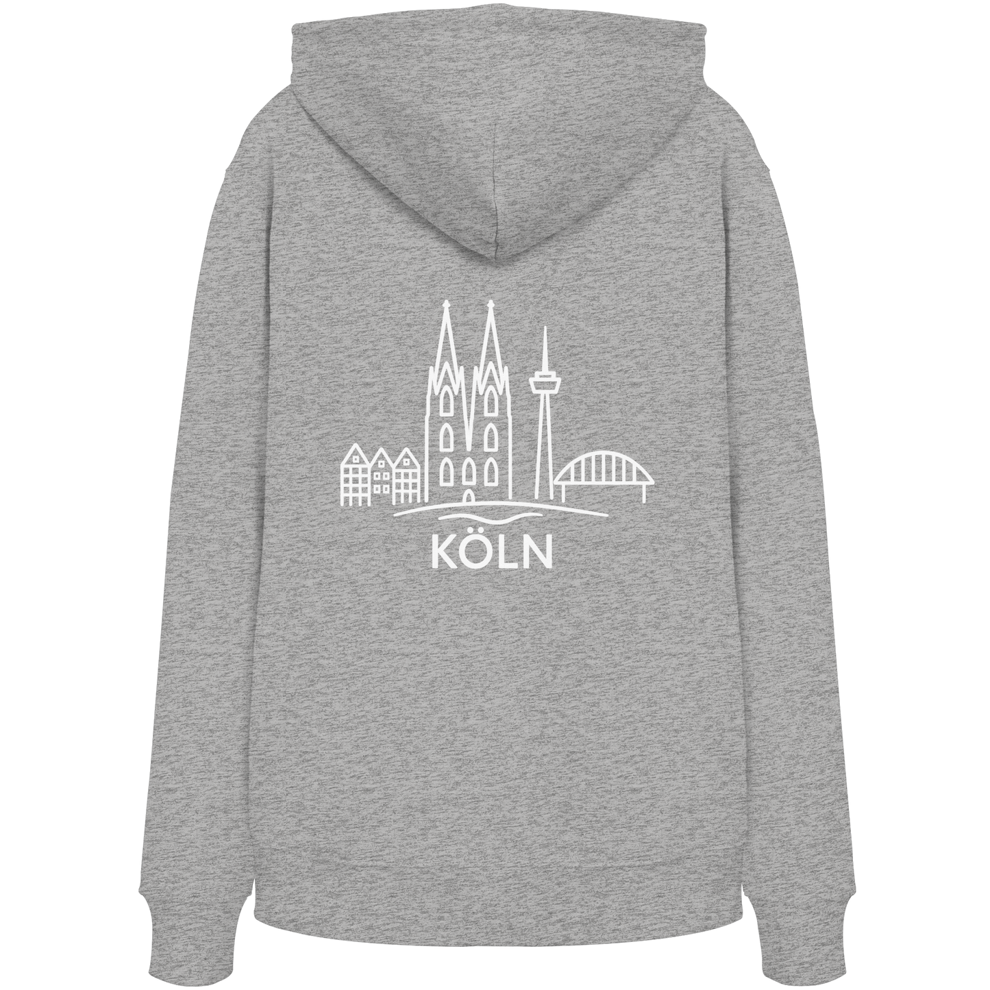 Köln Skyline (großer Druck auf dem Rücken) - Organic Hoodie