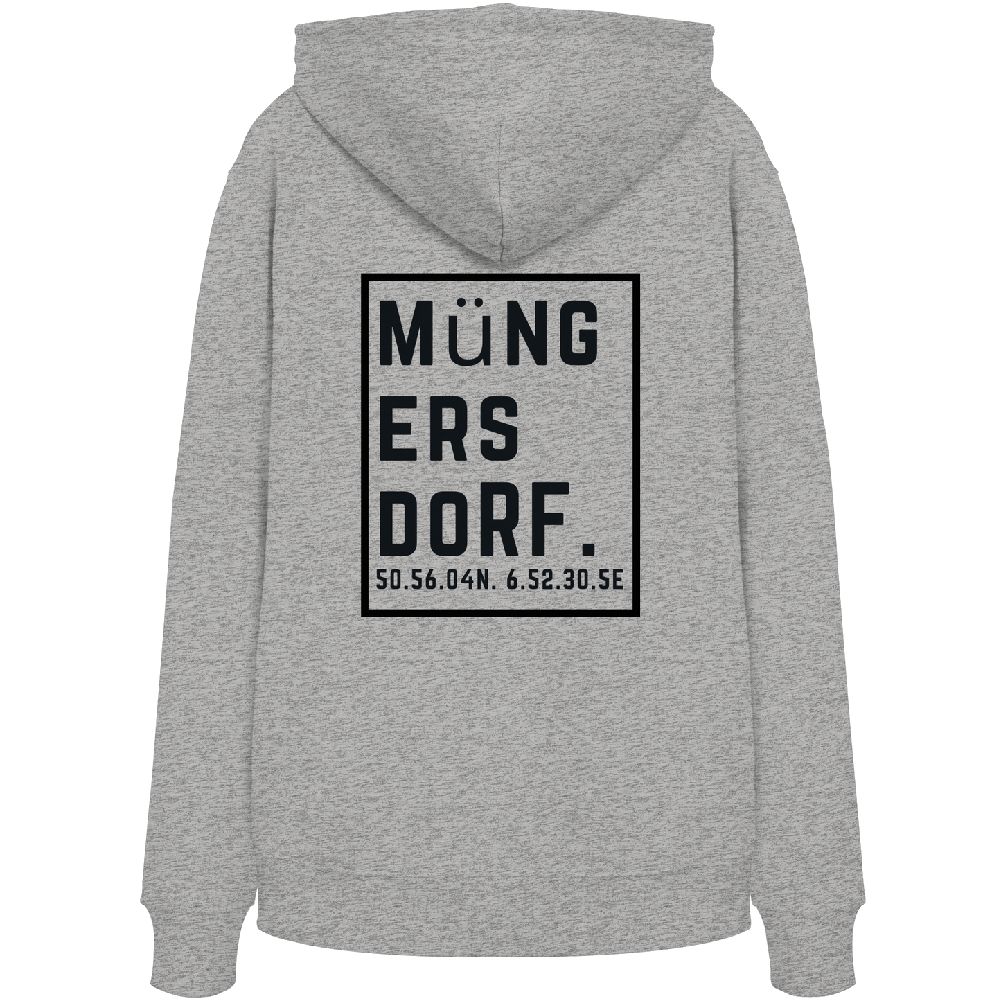 Müngersdorf Koordinaten (großer Druck auf dem Rücken) - Organic Hoodie