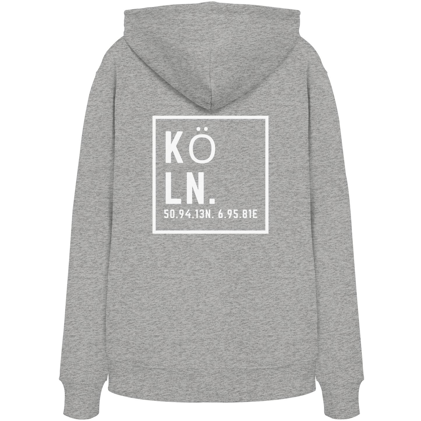 Köln Koordinaten (großer Druck auf dem Rücken) - Organic Hoodie