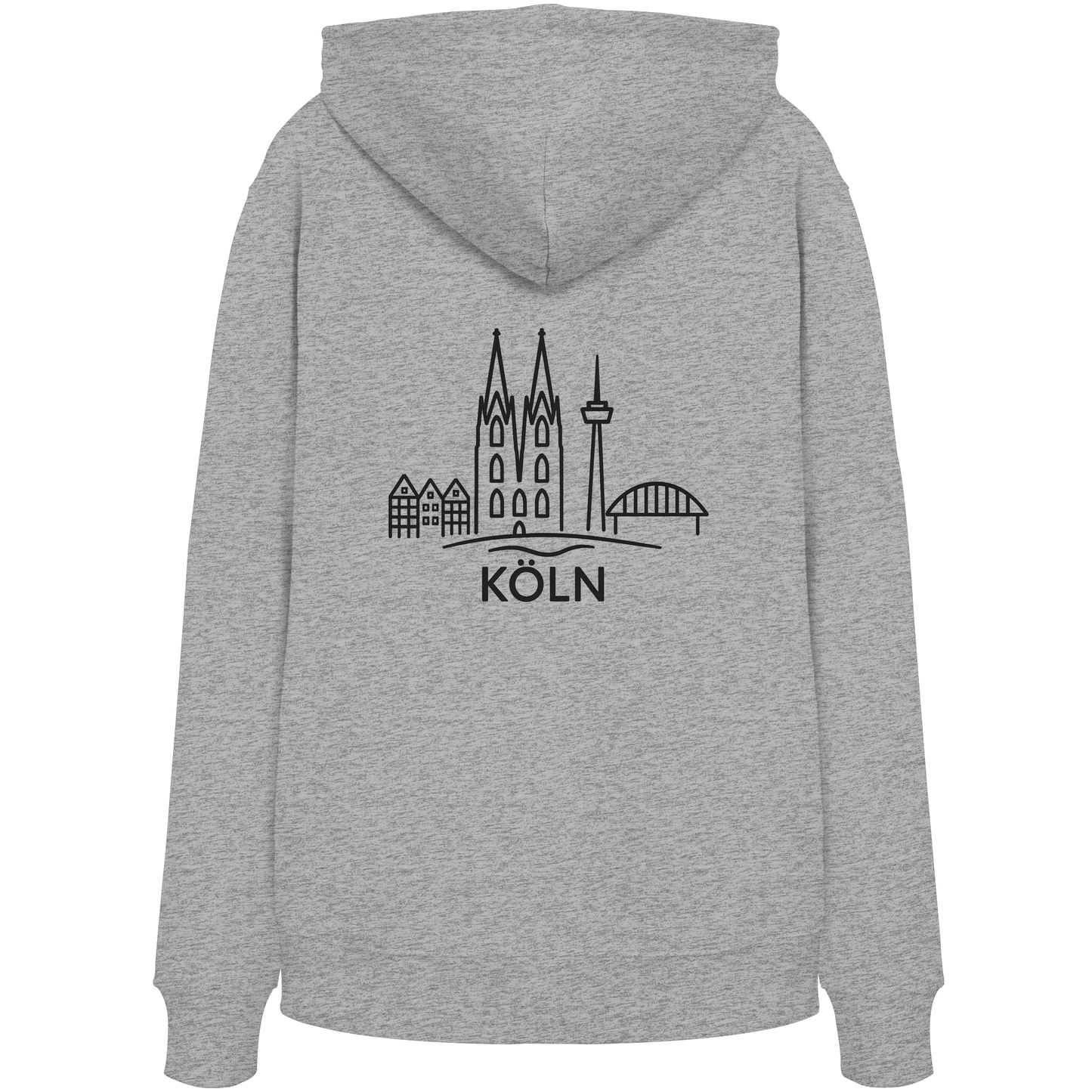 Köln Skyline (großer Druck auf dem Rücken) - Organic Hoodie