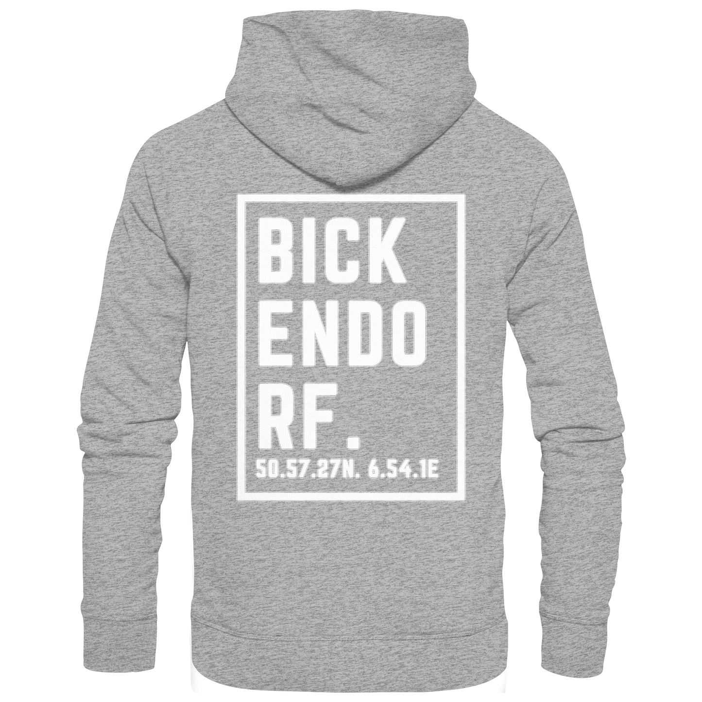 Bickendorf Koordinaten (großer Druck auf dem Rücken) - Organic Hoodie