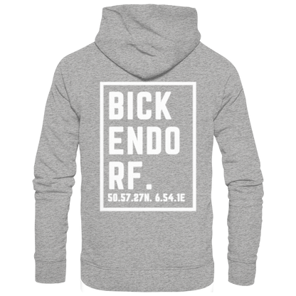 Bickendorf Koordinaten (großer Druck auf dem Rücken) - Organic Hoodie