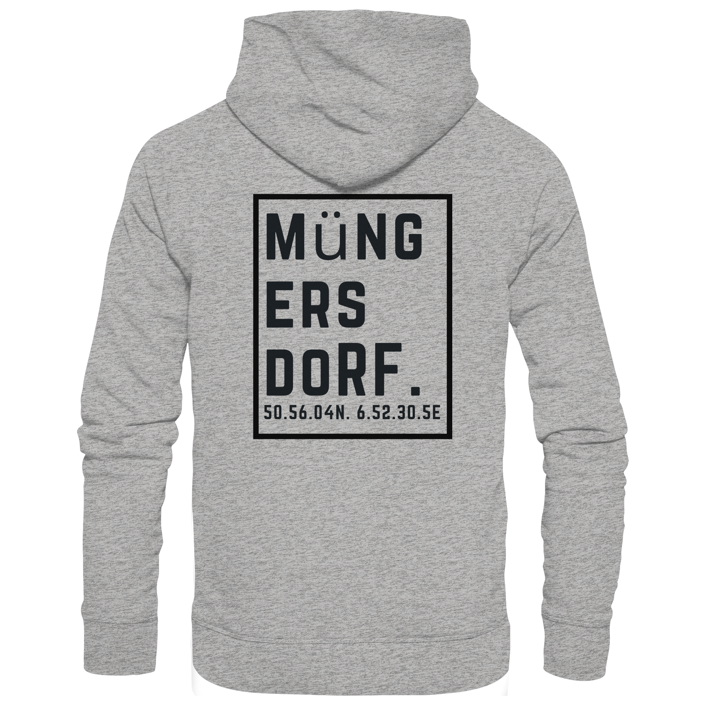 Müngersdorf Koordinaten (großer Druck auf dem Rücken) - Organic Hoodie
