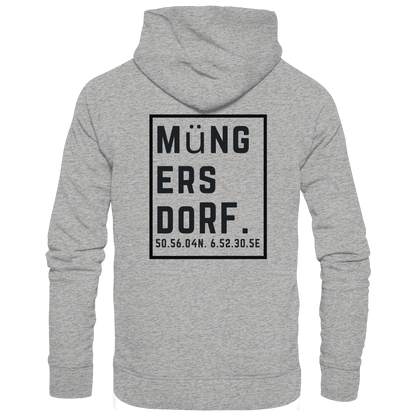 Müngersdorf Koordinaten (großer Druck auf dem Rücken) - Organic Hoodie