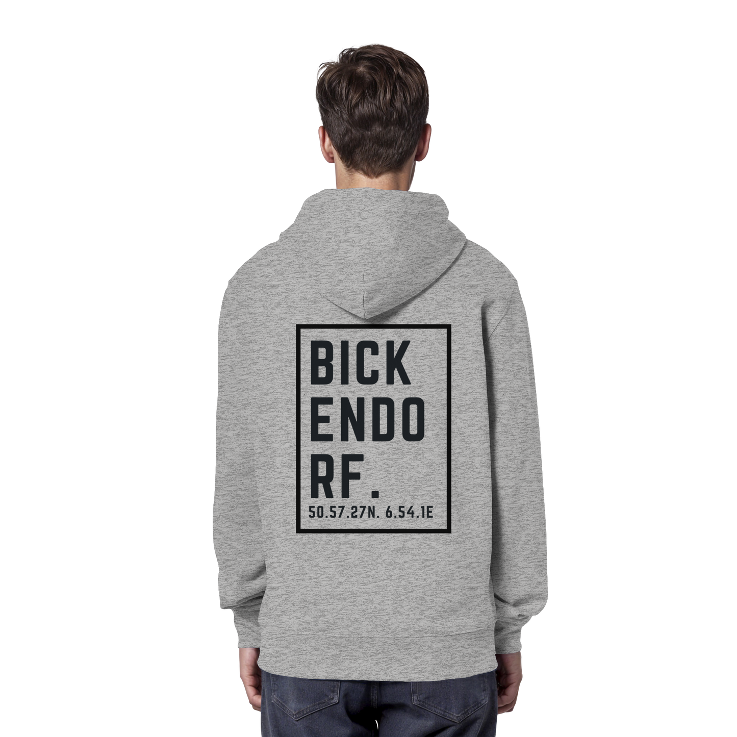 Bickendorf Koordinaten (großer Druck auf dem Rücken) - Organic Hoodie