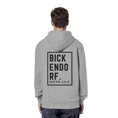 Bickendorf Koordinaten (großer Druck auf dem Rücken) - Organic Hoodie