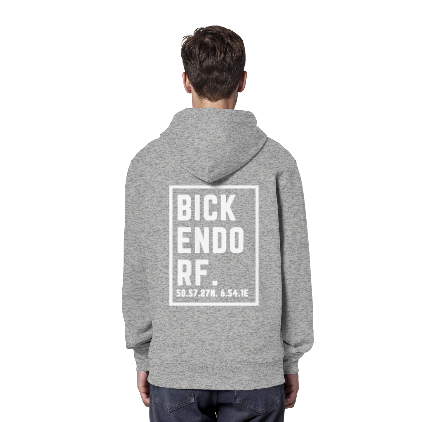 Bickendorf Koordinaten (großer Druck auf dem Rücken) - Organic Hoodie