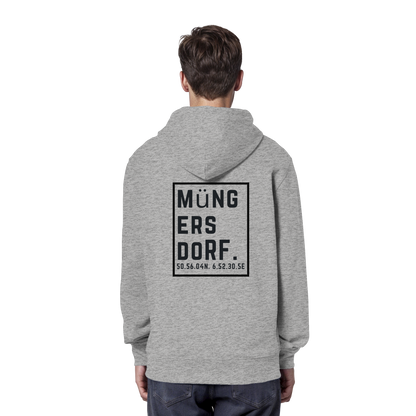 Müngersdorf Koordinaten (großer Druck auf dem Rücken) - Organic Hoodie