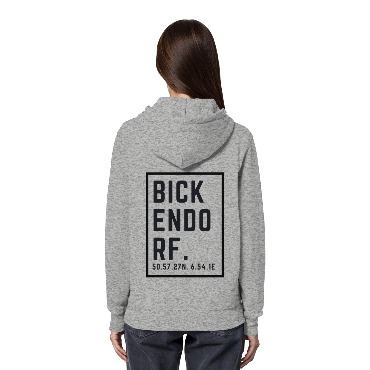 Bickendorf Koordinaten (großer Druck auf dem Rücken) - Organic Hoodie