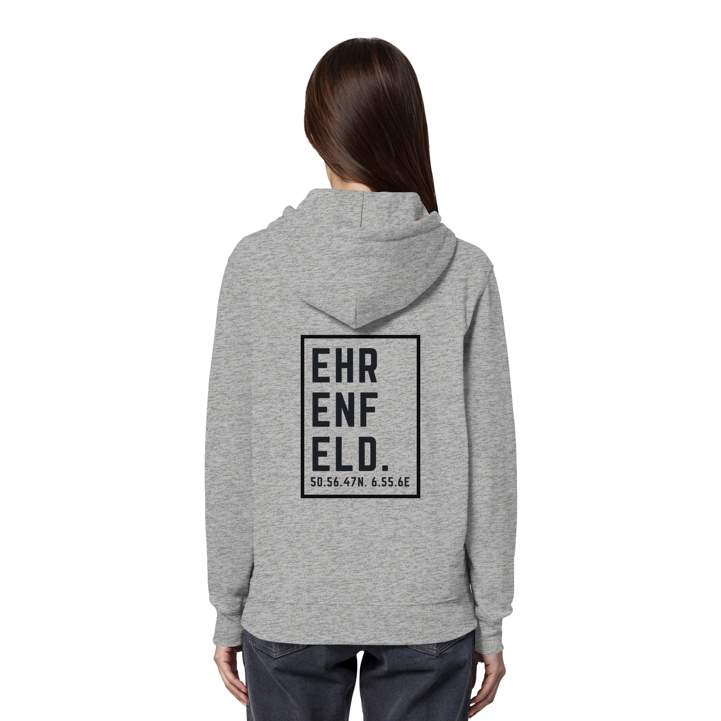 Ehrenfeld Koordinaten (großer Druck auf dem Rücken) - Organic Hoodie