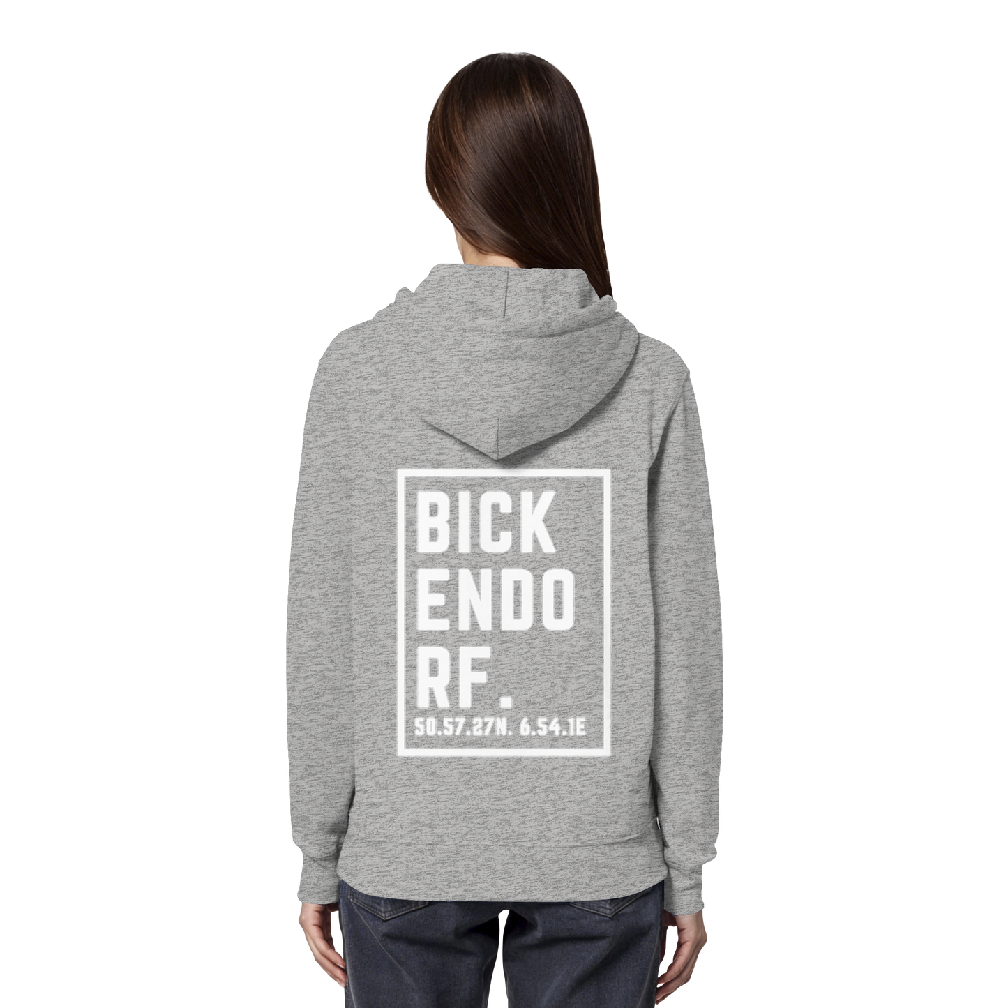 Bickendorf Koordinaten (großer Druck auf dem Rücken) - Organic Hoodie
