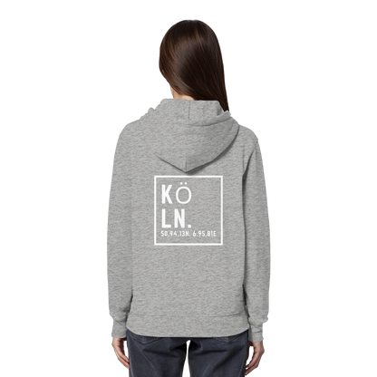 Köln Koordinaten (großer Druck auf dem Rücken) - Organic Hoodie