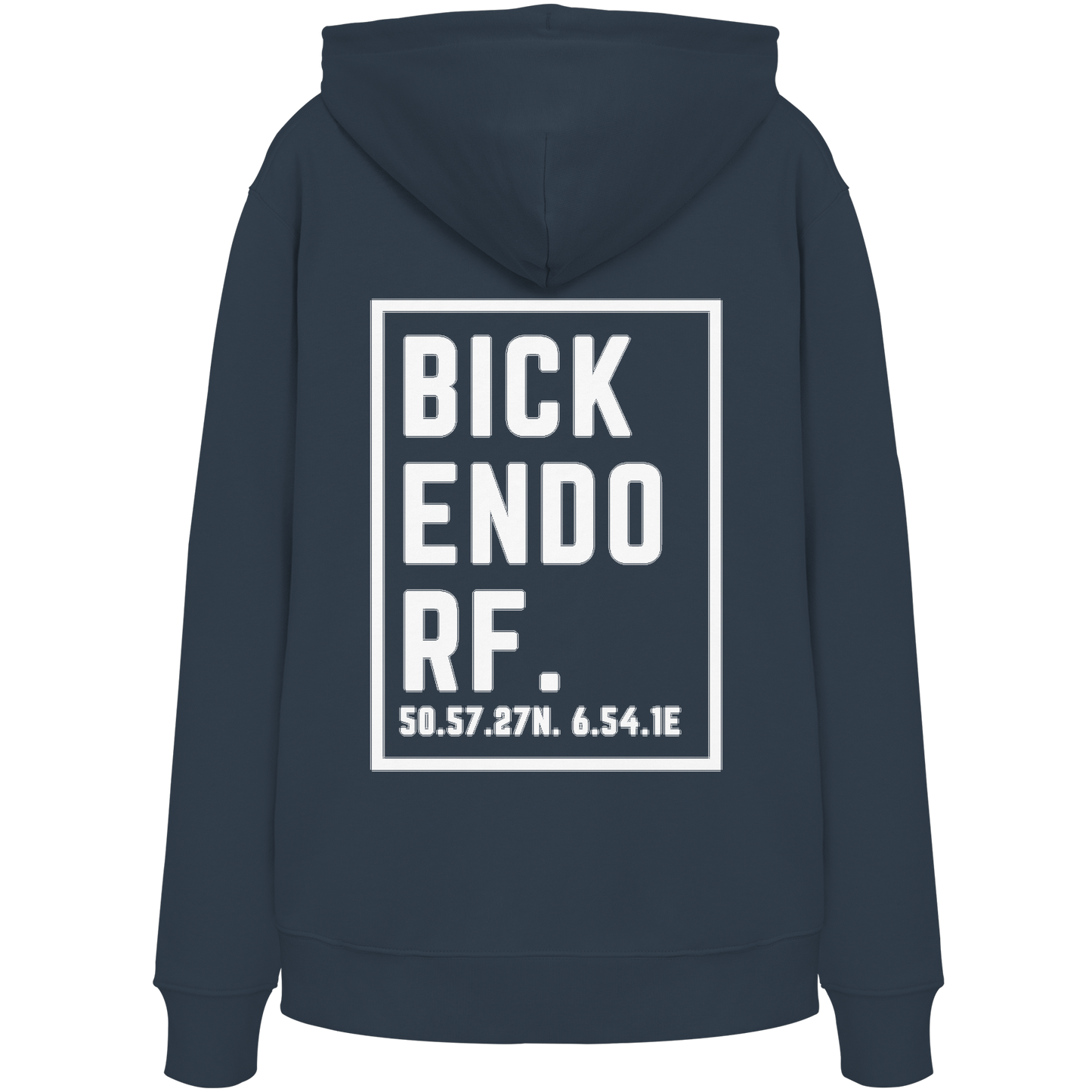 Bickendorf Koordinaten (großer Druck auf dem Rücken) - Organic Hoodie