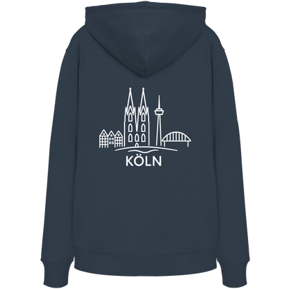 Köln Skyline (großer Druck auf dem Rücken) - Organic Hoodie