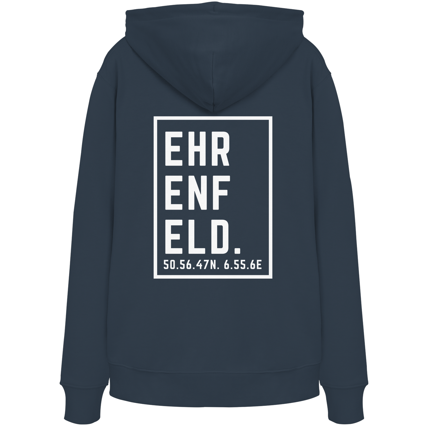 Ehrenfeld Koordinaten (großer Druck auf dem Rücken) - Organic Hoodie