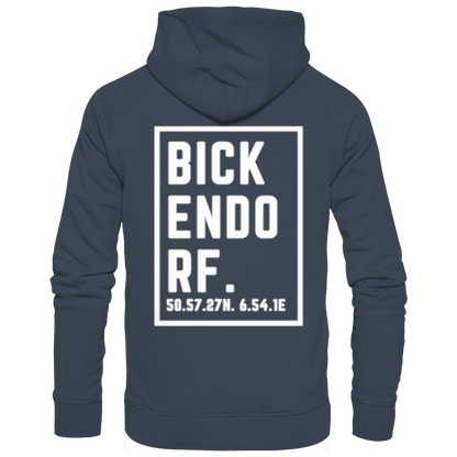 Bickendorf Koordinaten (großer Druck auf dem Rücken) - Organic Hoodie