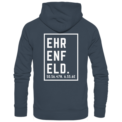 Ehrenfeld Koordinaten (großer Druck auf dem Rücken) - Organic Hoodie