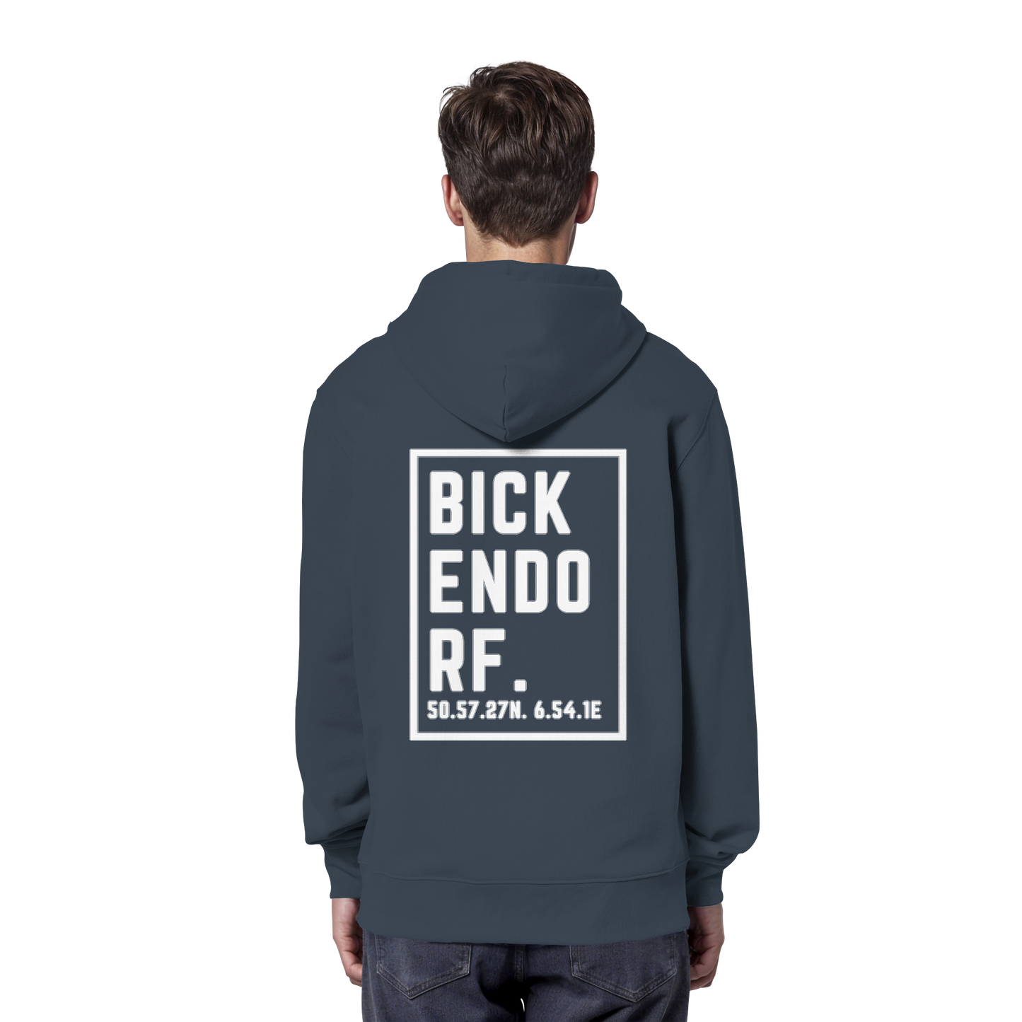 Bickendorf Koordinaten (großer Druck auf dem Rücken) - Organic Hoodie