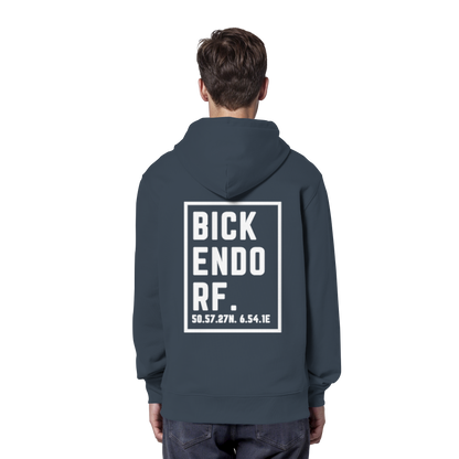 Bickendorf Koordinaten (großer Druck auf dem Rücken) - Organic Hoodie