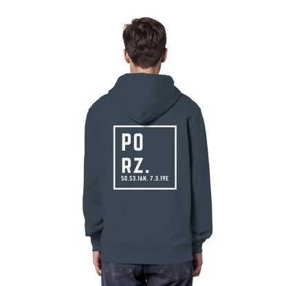 Porz Koordinaten (großer Druck Rücken)  - Organic Hoodie