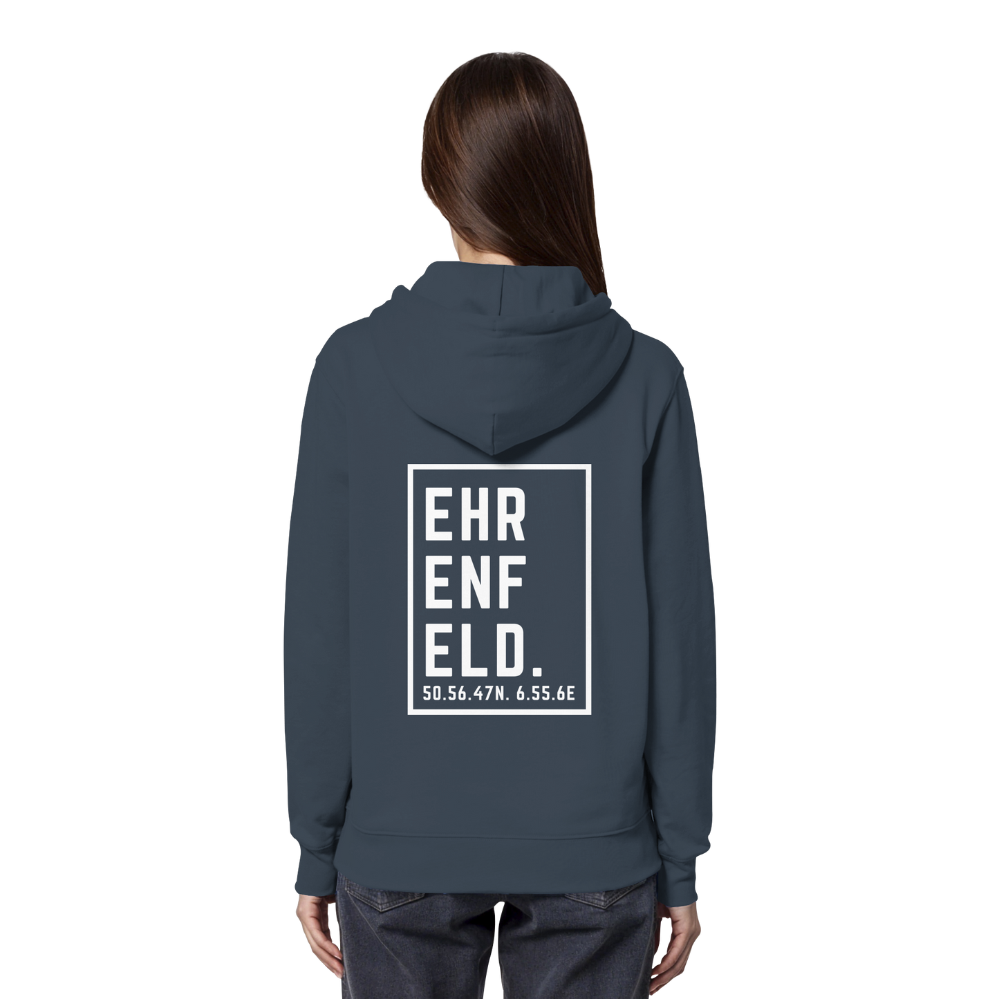 Ehrenfeld Koordinaten (großer Druck auf dem Rücken) - Organic Hoodie