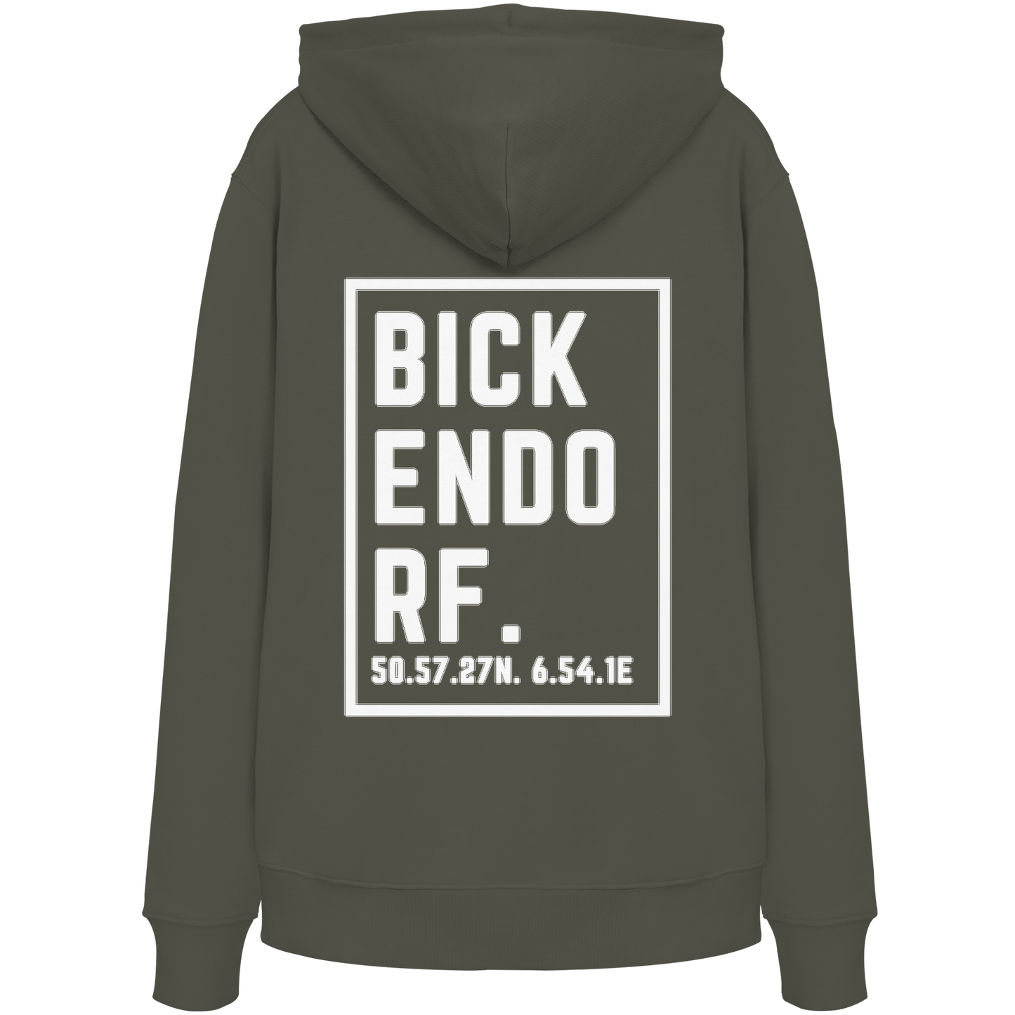 Bickendorf Koordinaten (großer Druck auf dem Rücken) - Organic Hoodie