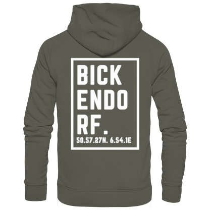 Bickendorf Koordinaten (großer Druck auf dem Rücken) - Organic Hoodie
