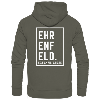 Ehrenfeld Koordinaten (großer Druck auf dem Rücken) - Organic Hoodie