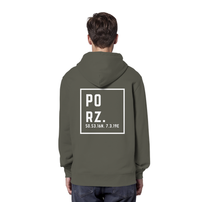 Porz Koordinaten (großer Druck Rücken)  - Organic Hoodie