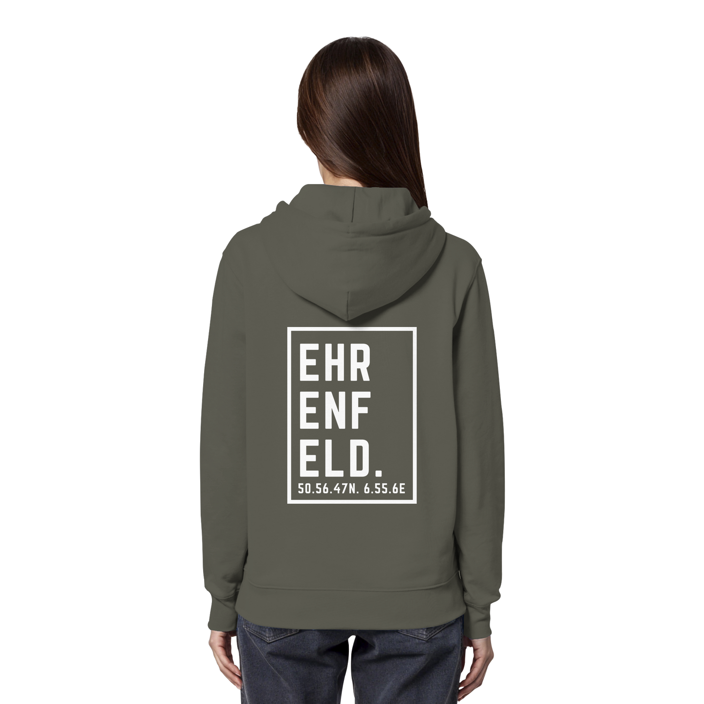 Ehrenfeld Koordinaten (großer Druck auf dem Rücken) - Organic Hoodie