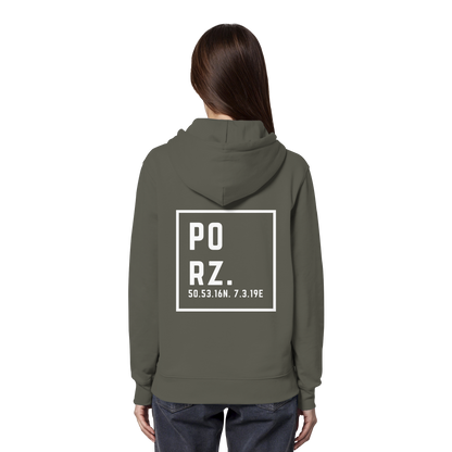 Porz Koordinaten (großer Druck Rücken)  - Organic Hoodie