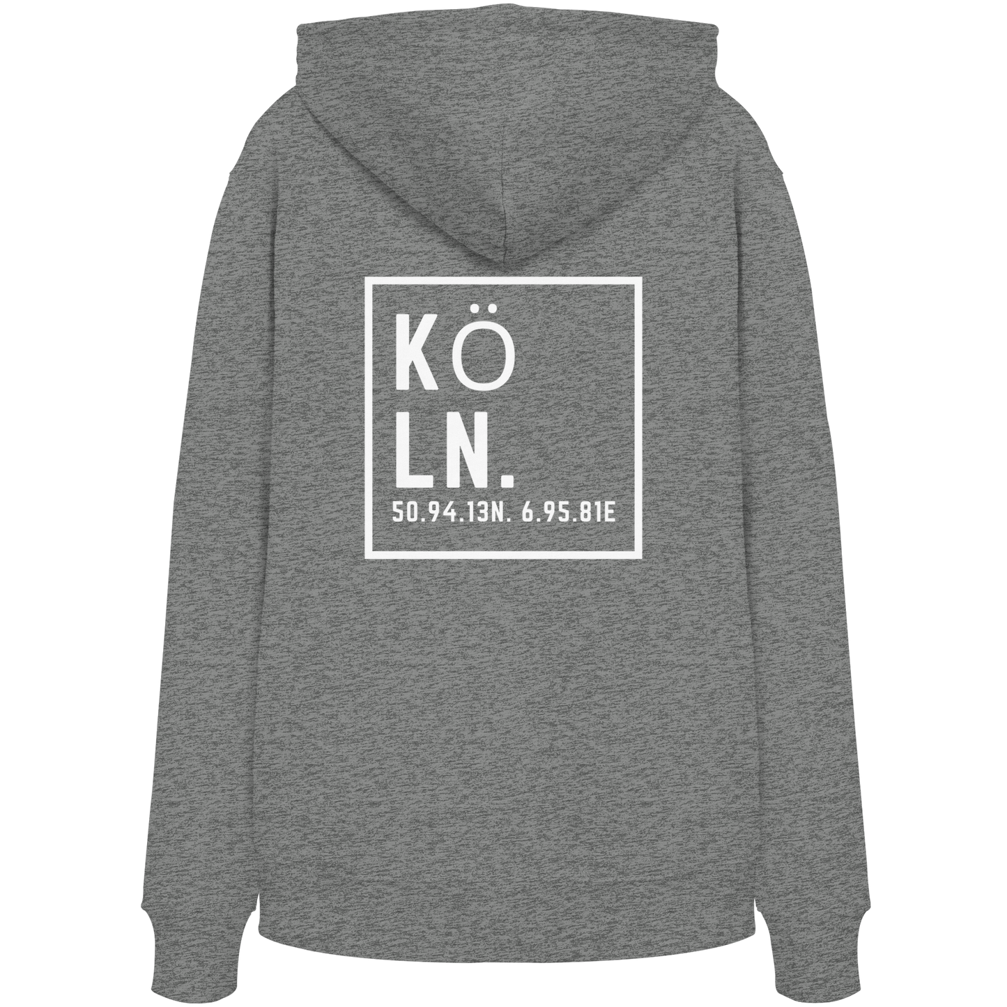 Köln Koordinaten (großer Druck auf dem Rücken) - Organic Hoodie